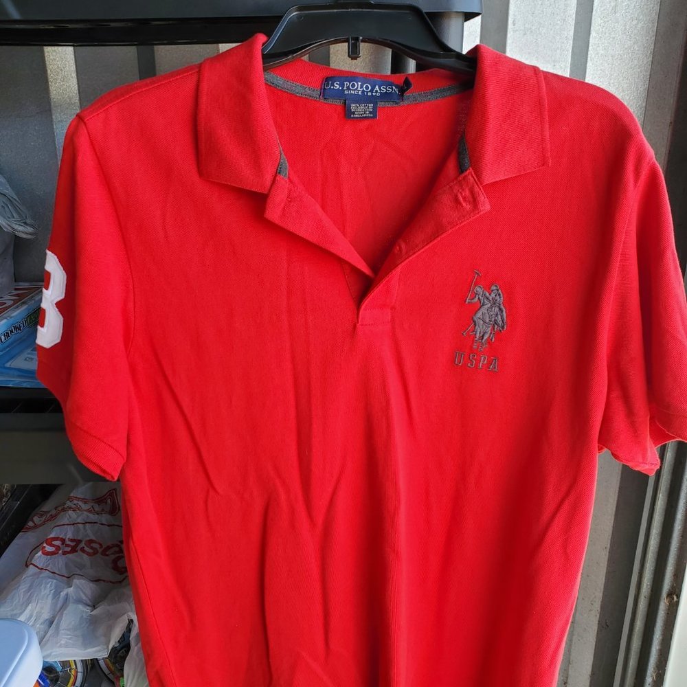 Red Polo Assn. T-shirt w/ #3 on sleeve, Medium